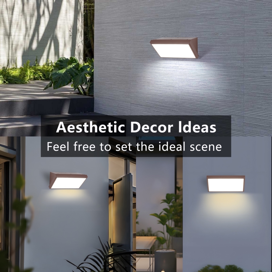 Brilagi - LED āra sienas gaismeklis TRIANGLE LED/20W/230V 3000/4000/6500K brūns IP65