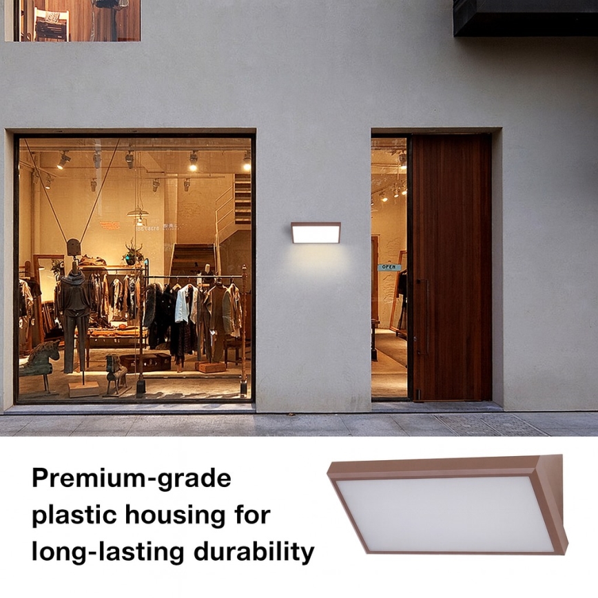 Brilagi - LED āra sienas gaismeklis TRIANGLE LED/20W/230V brūns IP65