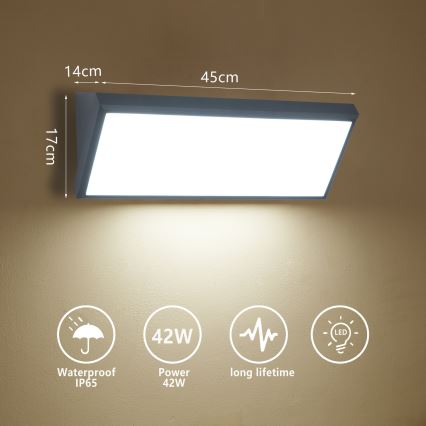 Brilagi - LED āra sienas gaismeklis TRIANGLE LED/42W/230V 3000/4000/6500K antracīts IP65