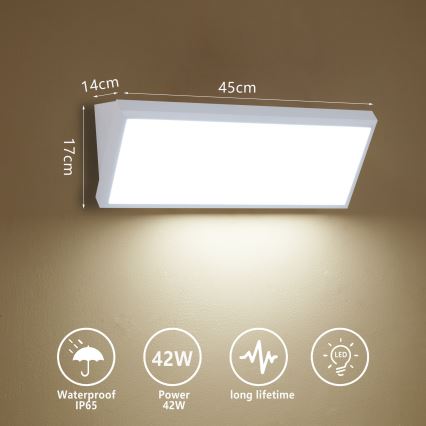 Brilagi - LED āra sienas gaismeklis TRIANGLE LED/42W/230V balts IP65
