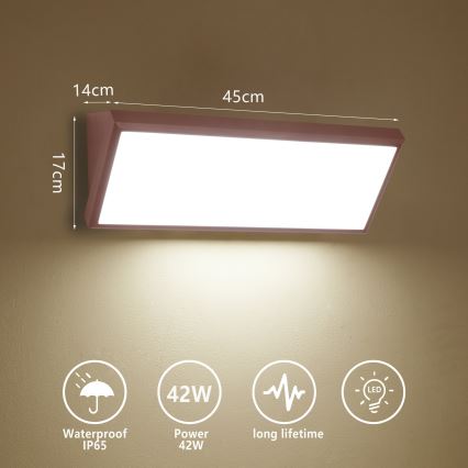 Brilagi - LED āra sienas gaismeklis TRIANGLE LED/42W/230V, brūns, IP65