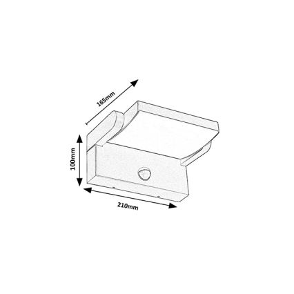 Brilagi - LED Āra sienas lampa ar sensoru ANKLE LED/18W/230V 3000K IP65 antracīta