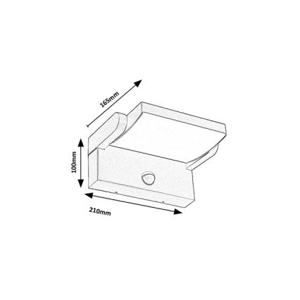 Brilagi - LED Āra sienas lampa ar sensoru ANKLE LED/18W/230V 4000K IP65 antracīta