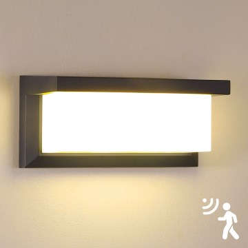 Brilagi - LED Āra sienas lampa ar sensoru BRICKY LED/12W/230V antracīta IP54