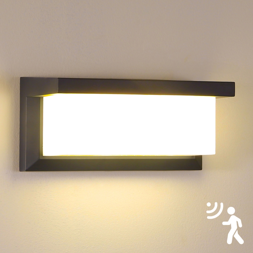 Brilagi - LED Āra sienas lampa ar sensoru BRICKY LED/12W/230V antracīta IP54