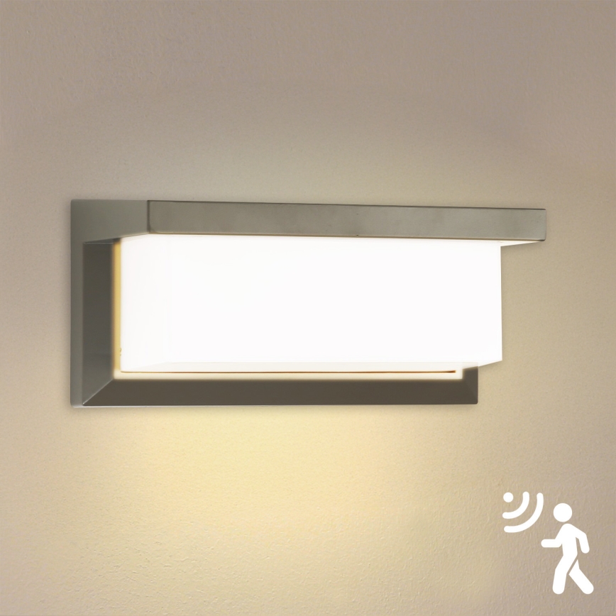 Brilagi - LED Āra sienas lampa ar sensoru BRICKY LED/12W/230V pelēka IP54