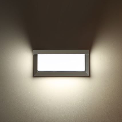 Brilagi - LED Āra sienas lampa ar sensoru BRICKY LED/12W/230V pelēka IP54