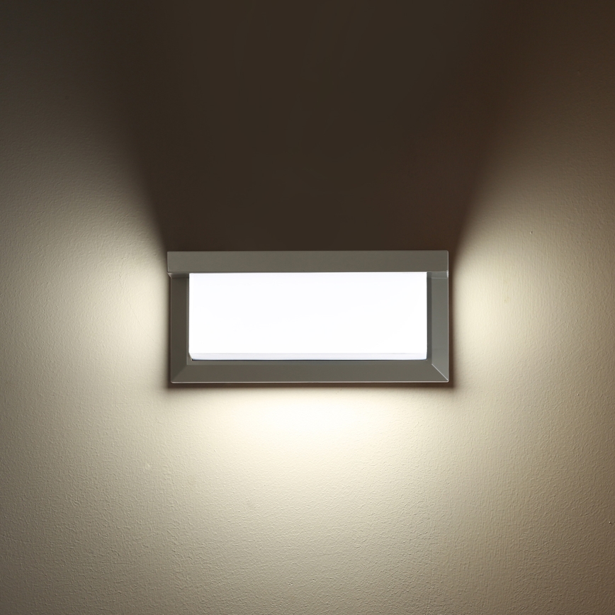 Brilagi - LED Āra sienas lampa ar sensoru BRICKY LED/12W/230V pelēka IP54