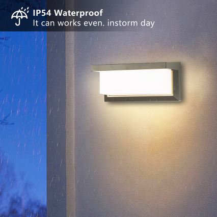 Brilagi - LED Āra sienas lampa ar sensoru BRICKY LED/12W/230V pelēka IP54