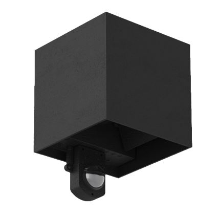 Brilagi - LED āra sienas gaismeklis ar sensoru CUBE LED/6W/230V melns IP65