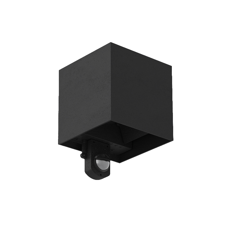 Brilagi - LED āra sienas gaismeklis ar sensoru CUBE LED/6W/230V melns IP65