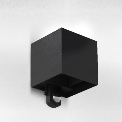 Brilagi - LED āra sienas gaismeklis ar sensoru CUBE LED/6W/230V melns IP65