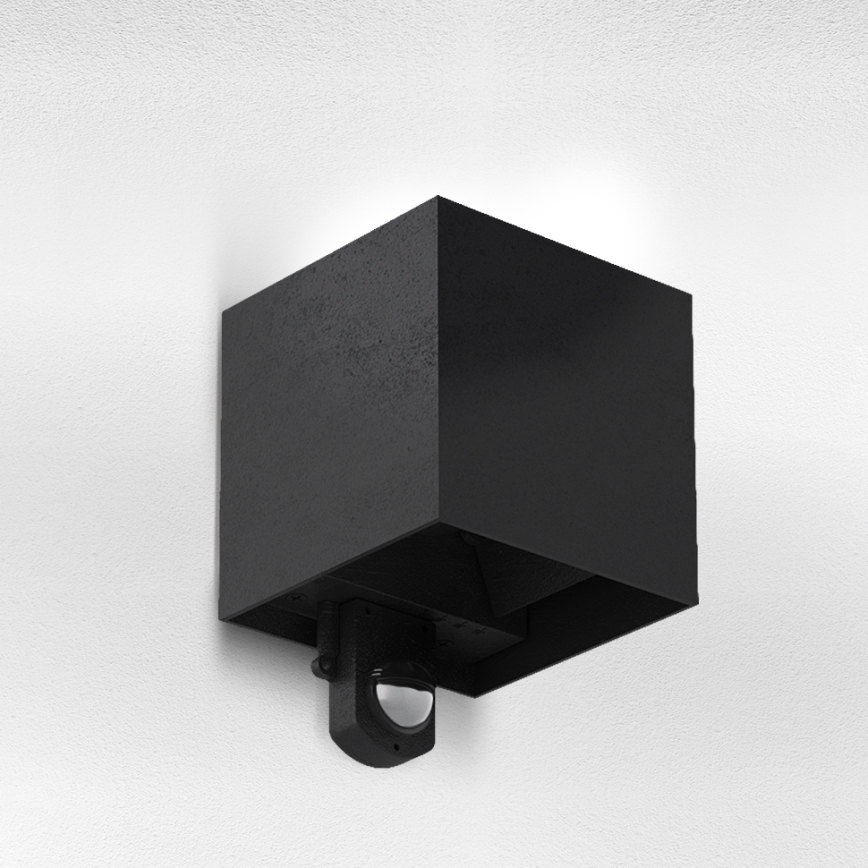 Brilagi - LED āra sienas gaismeklis ar sensoru CUBE LED/6W/230V melns IP65