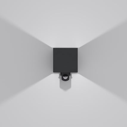 Brilagi - LED āra sienas gaismeklis ar sensoru CUBE LED/6W/230V melns IP65