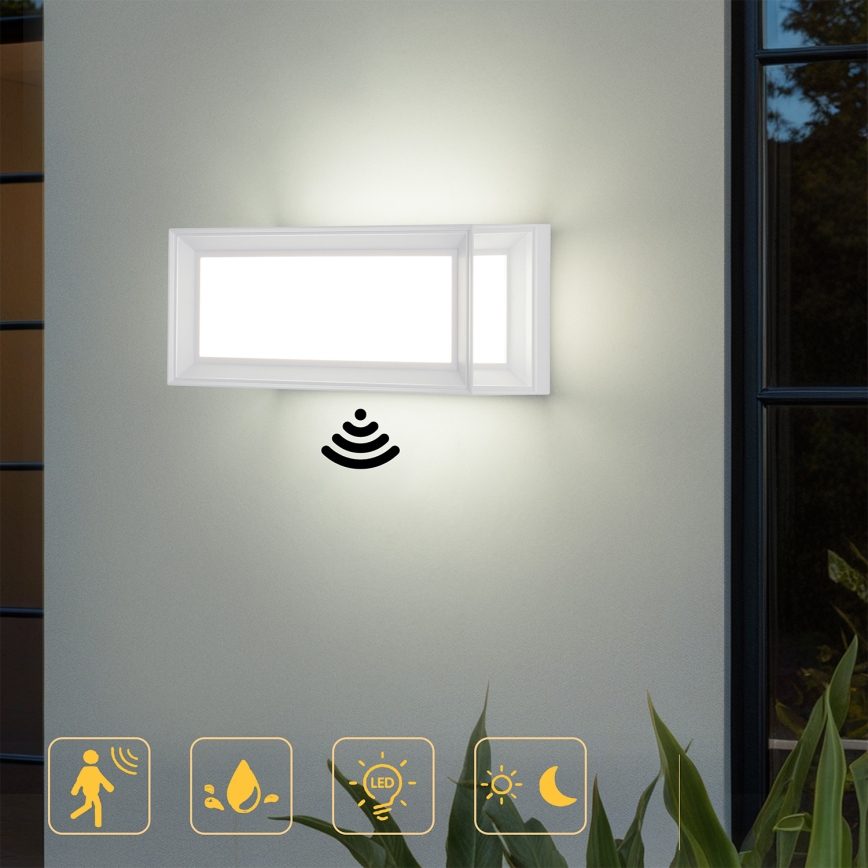 Brilagi - LED āra sienas gaismeklis ar sensoru PARKER LED/12W/230V balts IP44