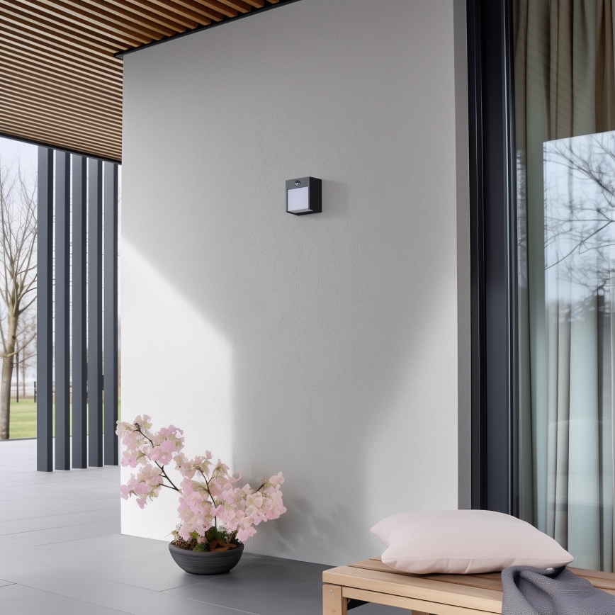 Brilagi - LED Āra sienas lampa ar sensoru TERNI LED/12W/230V antracīta IP44