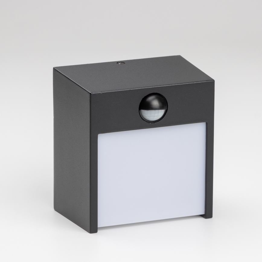 Brilagi - LED Āra sienas lampa ar sensoru TERNI LED/12W/230V melna IP44