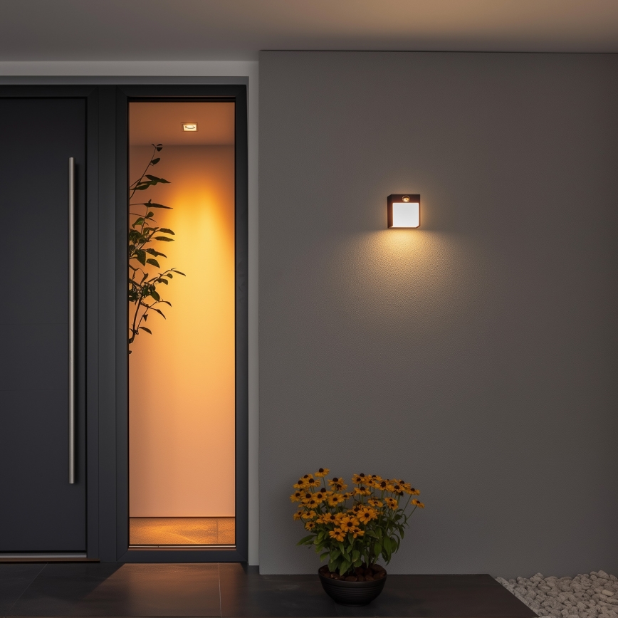 Brilagi - LED Āra sienas lampa ar sensoru TERNI LED/12W/230V melna IP44