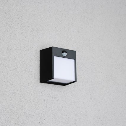 Brilagi - LED Āra sienas lampa ar sensoru TERNI LED/12W/230V melna IP44