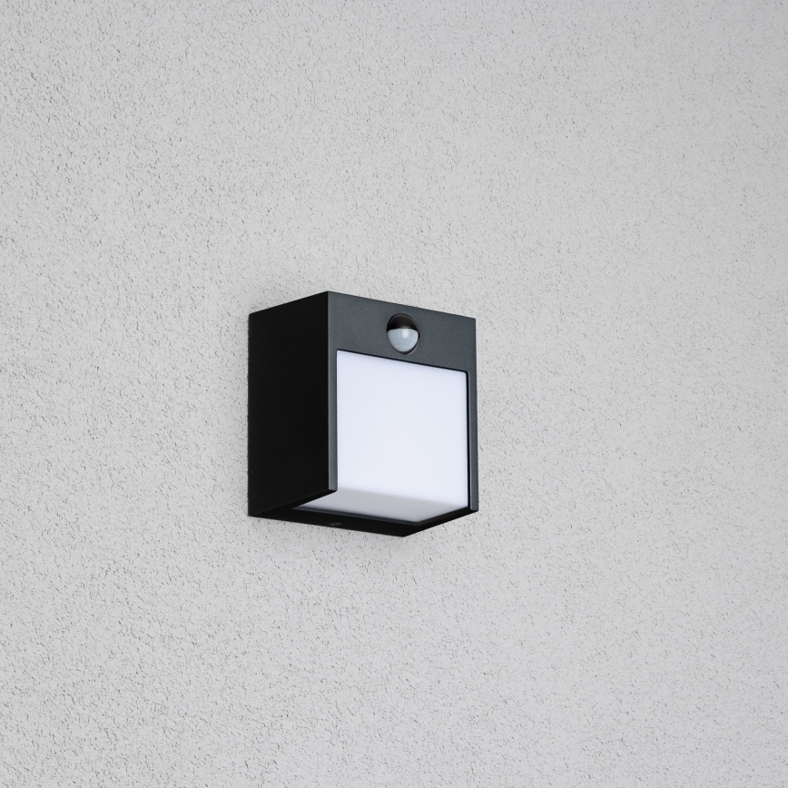 Brilagi - LED Āra sienas lampa ar sensoru TERNI LED/12W/230V melna IP44