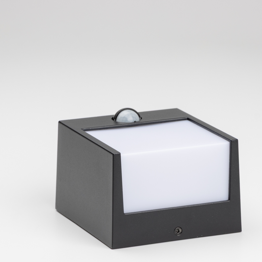 Brilagi - LED Āra sienas lampa ar sensoru TERNI LED/12W/230V melna IP44