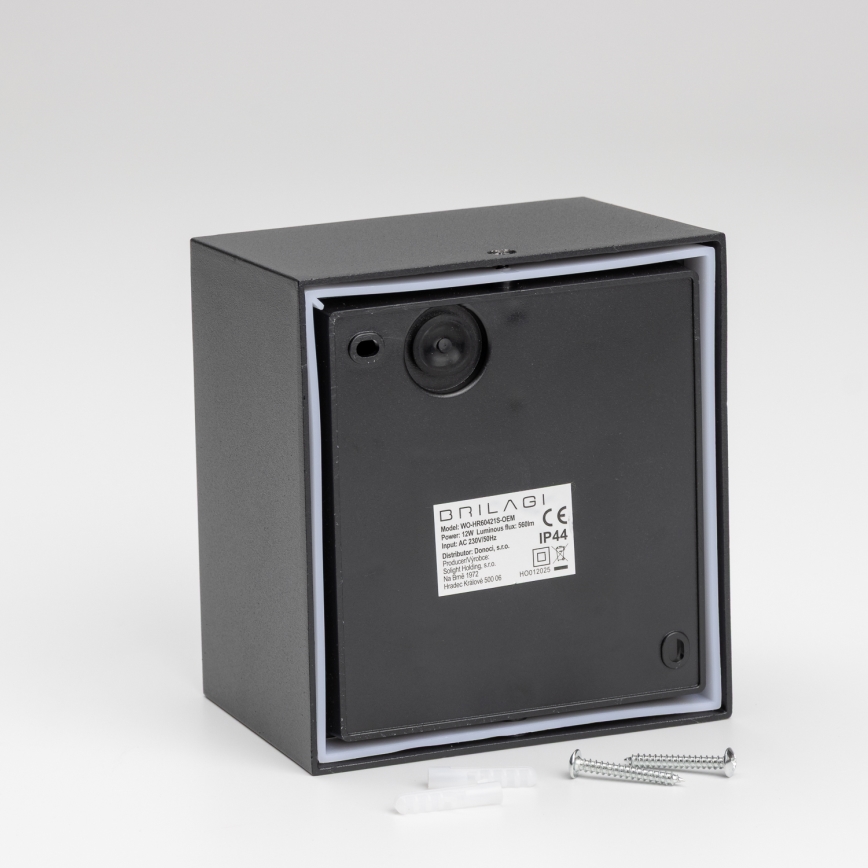 Brilagi - LED Āra sienas lampa ar sensoru TERNI LED/12W/230V melna IP44