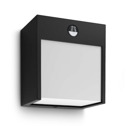 Brilagi - LED Āra sienas lampa ar sensoru TERNI LED/12W/230V melna IP44