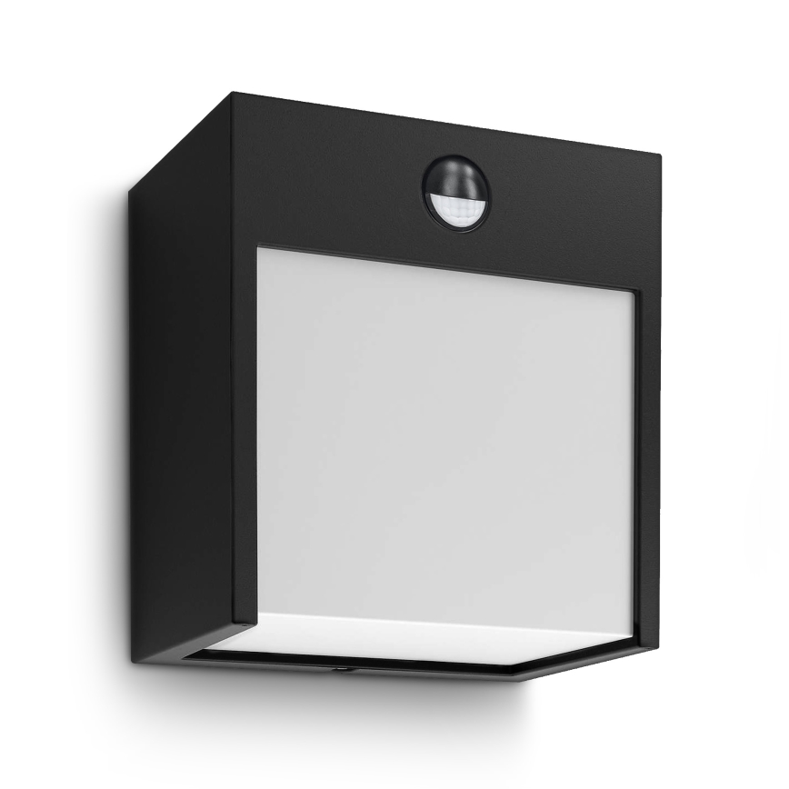 Brilagi - LED Āra sienas lampa ar sensoru TERNI LED/12W/230V melna IP44