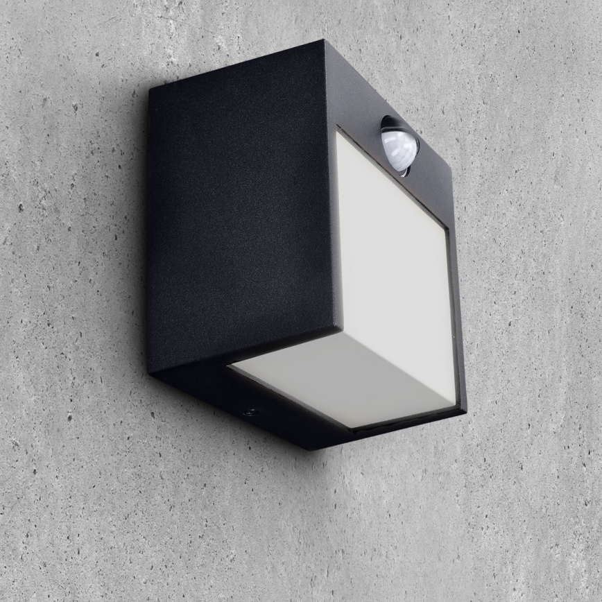 Brilagi - LED Āra sienas lampa ar sensoru TERNI LED/12W/230V melna IP44