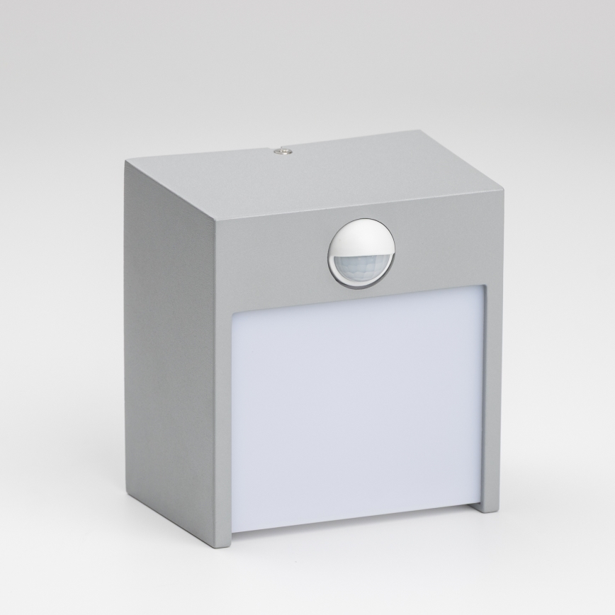 Brilagi - LED Āra sienas lampa ar sensoru TERNI LED/12W/230V pelēka IP44