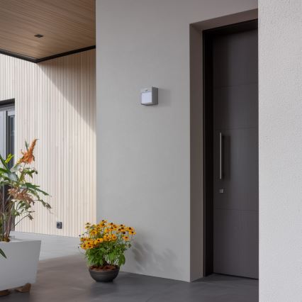 Brilagi - LED Āra sienas lampa ar sensoru TERNI LED/12W/230V pelēka IP44