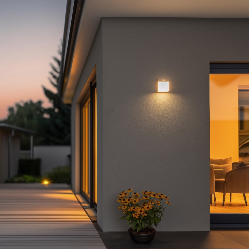 Brilagi - LED Āra sienas lampa ar sensoru TERNI LED/12W/230V pelēka IP44