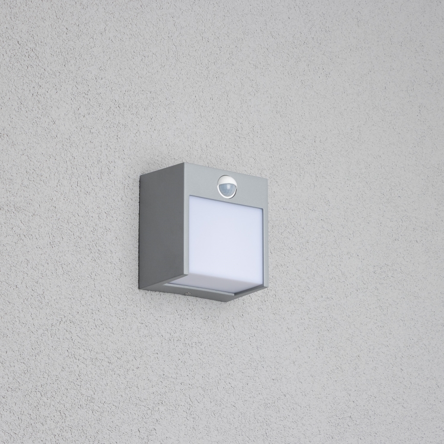 Brilagi - LED Āra sienas lampa ar sensoru TERNI LED/12W/230V pelēka IP44