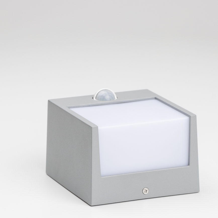 Brilagi - LED Āra sienas lampa ar sensoru TERNI LED/12W/230V pelēka IP44