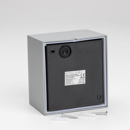 Brilagi - LED Āra sienas lampa ar sensoru TERNI LED/12W/230V pelēka IP44