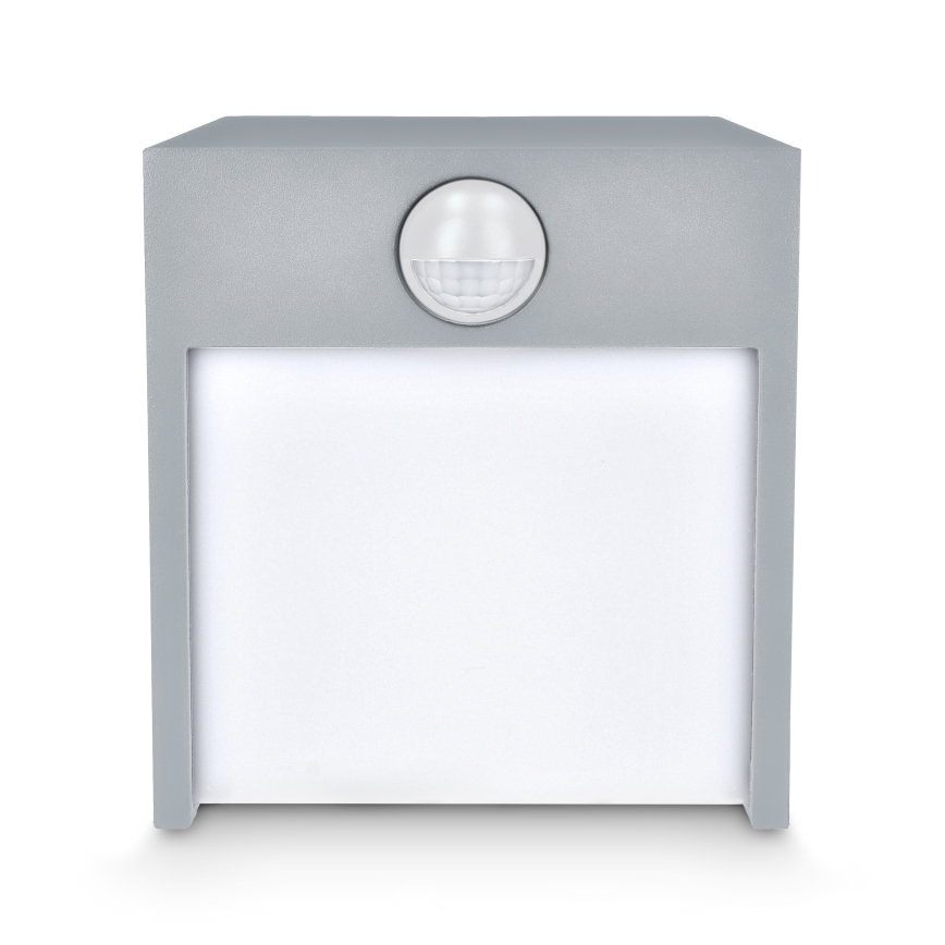 Brilagi - LED Āra sienas lampa ar sensoru TERNI LED/12W/230V pelēka IP44
