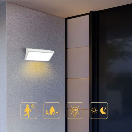 Brilagi - LED Āra sienas lampa ar sensoru TRIANGLE LED/20W/230V balta IP65