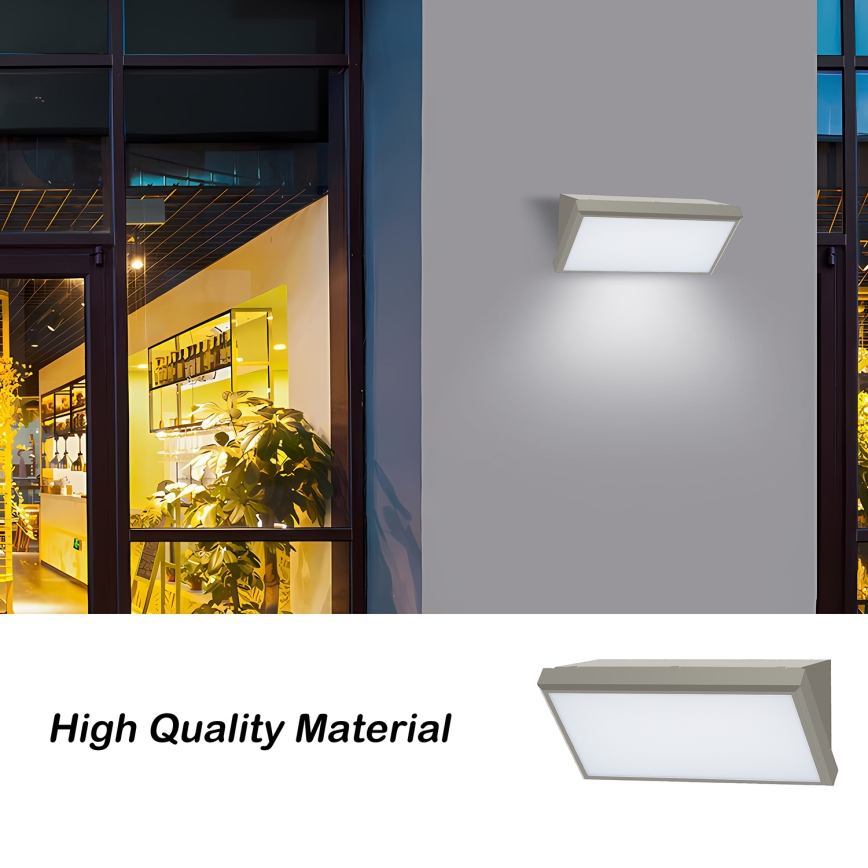 Brilagi - LED Āra sienas lampa ar sensoru TRIANGLE LED/20W/230V pelēka IP65
