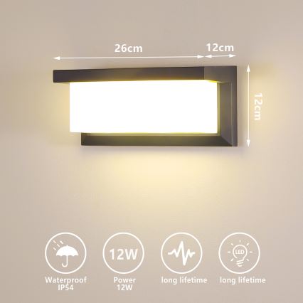Brilagi - LED Āra sienas lampa BRICKY LED/12W/230V antracīta IP54