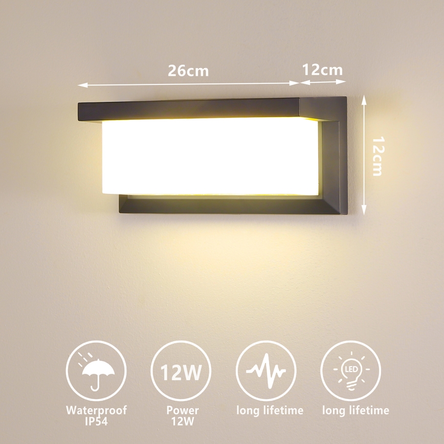 Brilagi - LED Āra sienas lampa BRICKY LED/12W/230V antracīta IP54