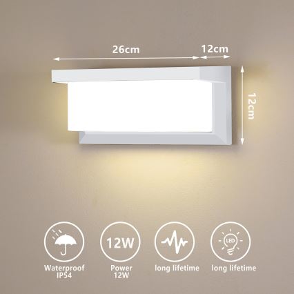 Brilagi - LED Āra sienas lampa BRICKY LED/12W/230V balta IP54