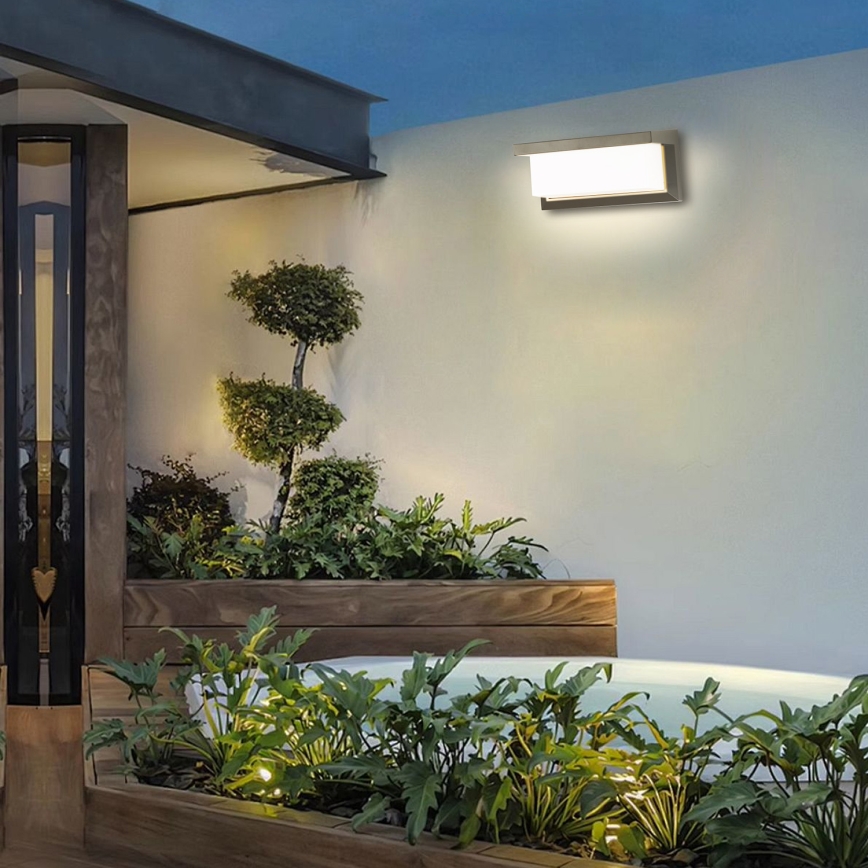 Brilagi - LED Āra sienas lampa BRICKY LED/12W/230V pelēka IP54