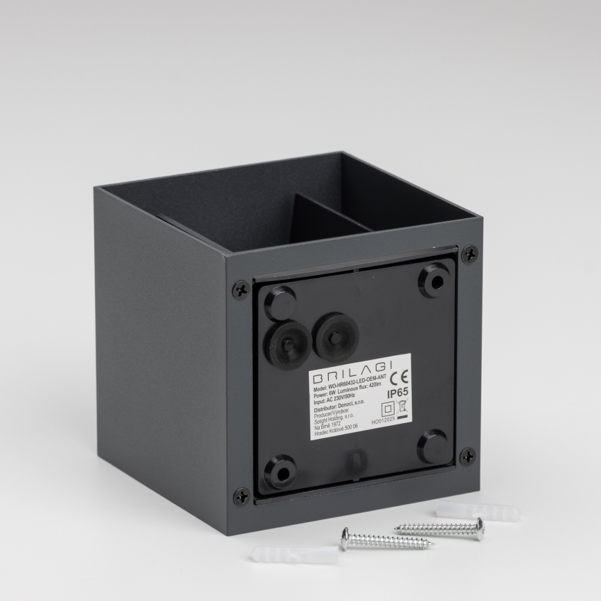 Brilagi - LED Āra sienas lampa CUBE LED/6W/230V antracīta IP54