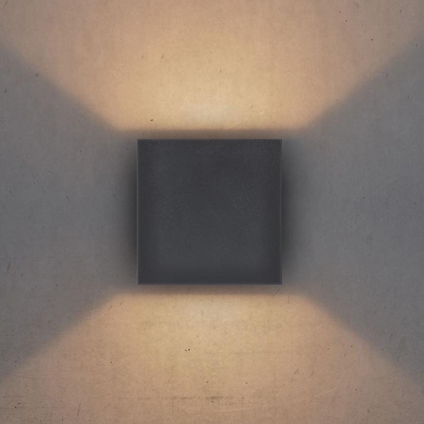 Brilagi - LED Āra sienas lampa CUBE LED/6W/230V antracīta IP54