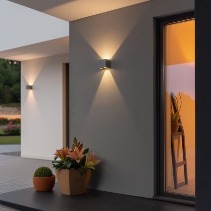 Brilagi - LED Āra sienas lampa CUBE LED/6W/230V pelēka IP54