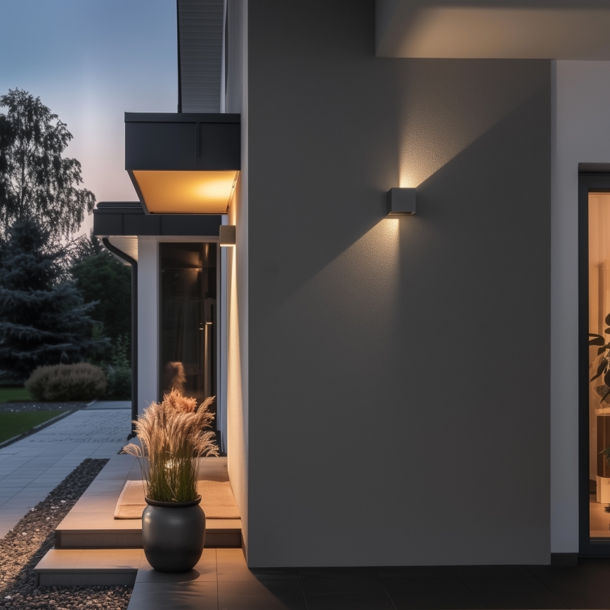 Brilagi - LED Āra sienas lampa CUBE LED/6W/230V pelēka IP54