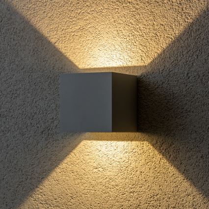 Brilagi - LED Āra sienas lampa CUBE LED/6W/230V pelēka IP54