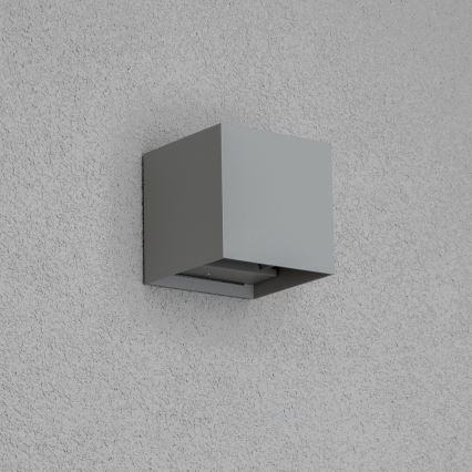 Brilagi - LED Āra sienas lampa CUBE LED/6W/230V pelēka IP54
