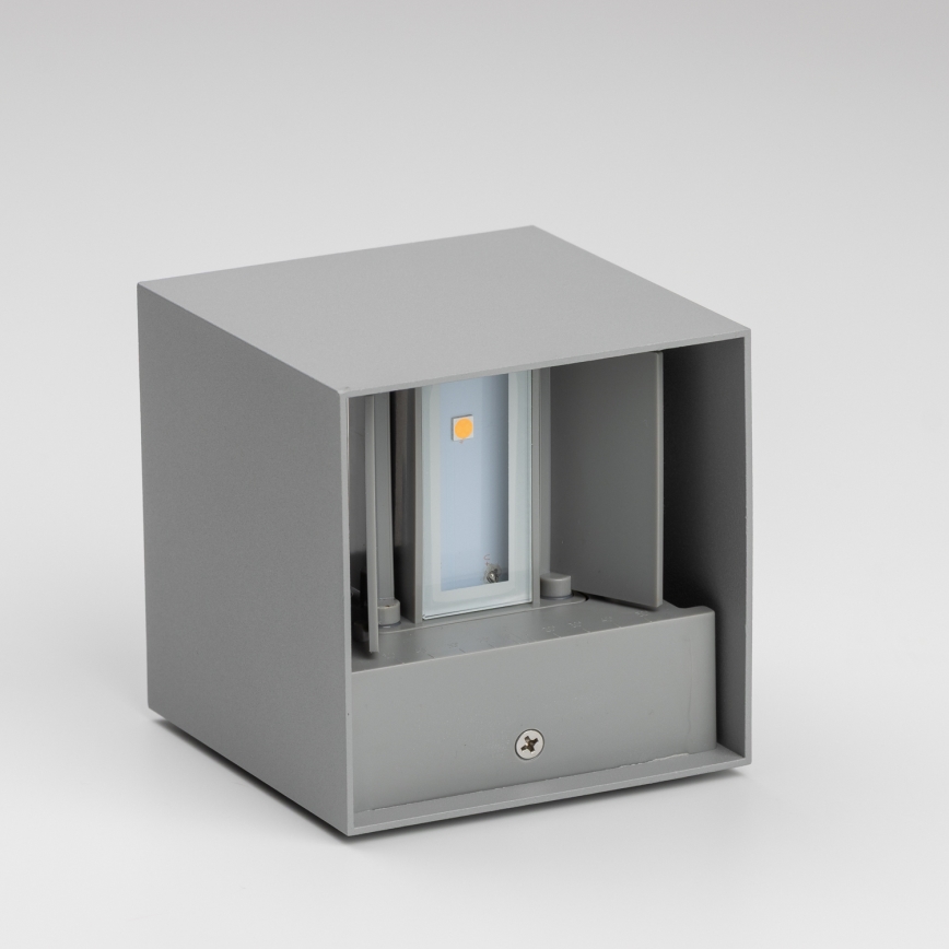 Brilagi - LED Āra sienas lampa CUBE LED/6W/230V pelēka IP54