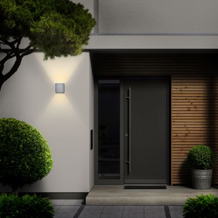 Brilagi - LED Āra sienas lampa CUBE LED/6W/230V pelēka IP54